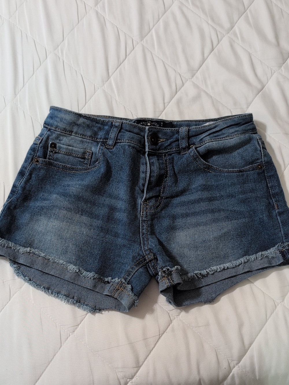 Lucky Brand Girls Dark Blue Distressed Denim Shorts
